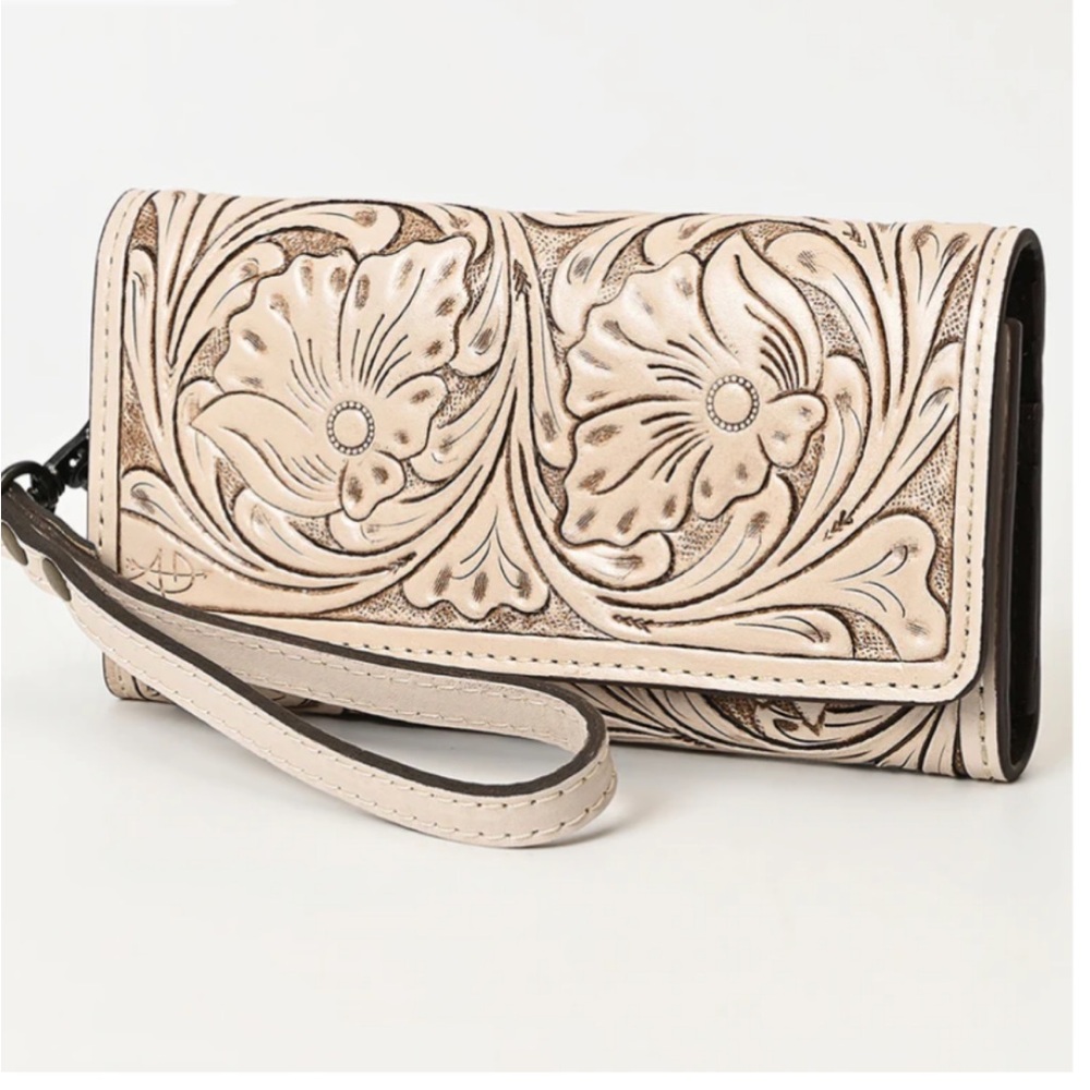 NWT American Darling Leather Tooled Wallet